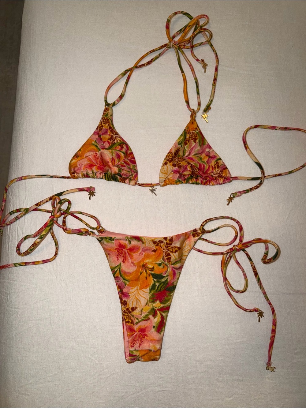 Fortunate One | Floral Tie-Side Triangle Bikini
